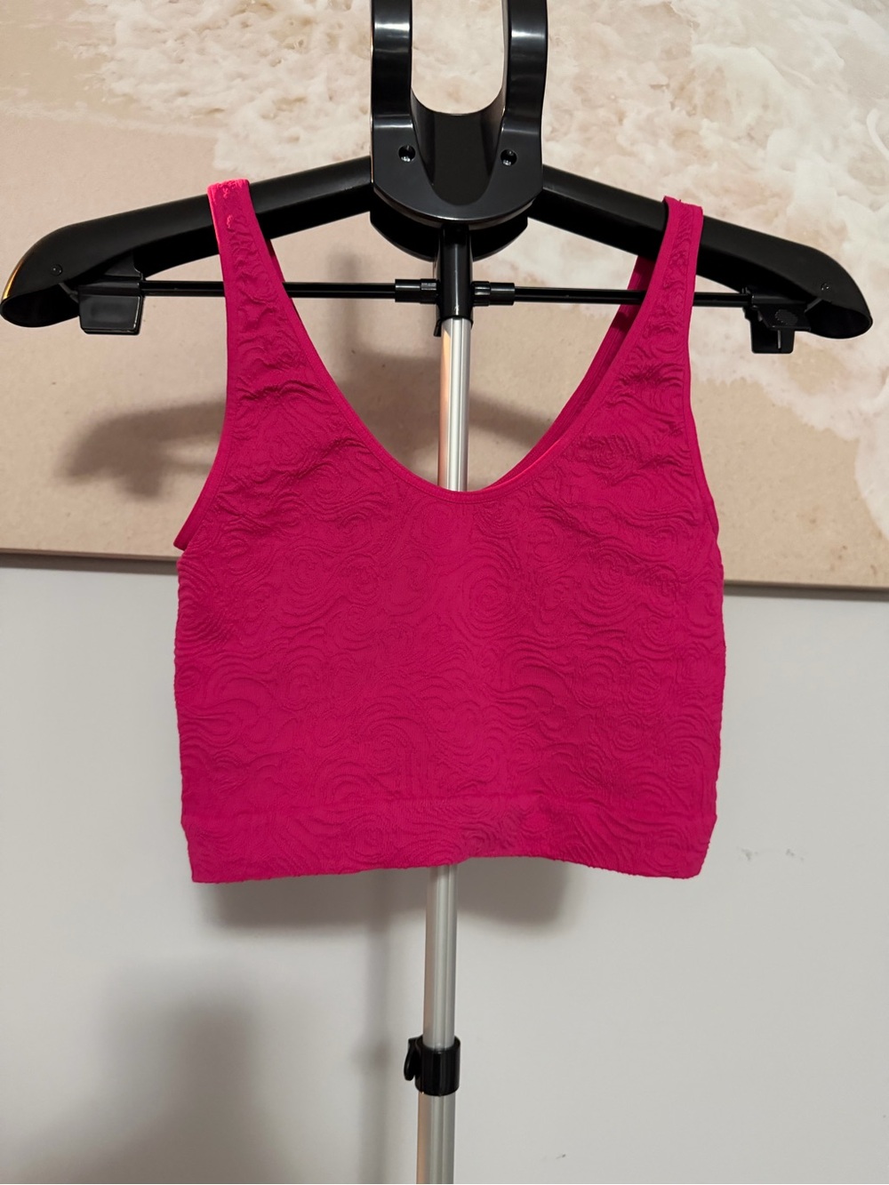NUX Women's Hot Pink Textured Tank Top